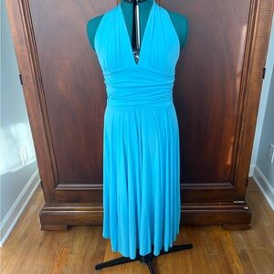 Luly NYC Vintage Halter Maxi Dress | Y2K Blue | Size L | Made in USA